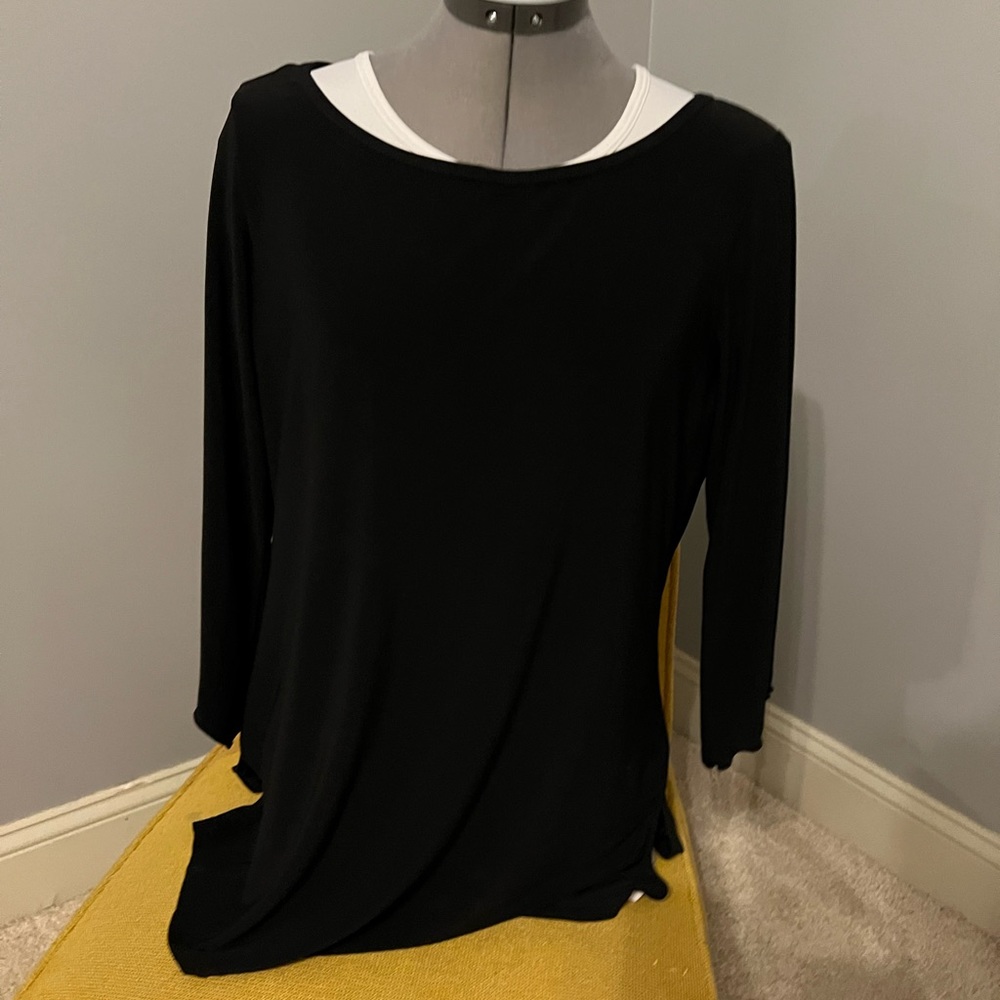Venezia black split side women’s shirt 14/16